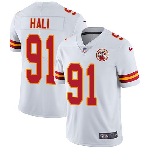 Nike Chiefs #91 Tamba Hali White Men's Stitched NFL Vapor Untouchable Limited Jersey - Click Image to Close